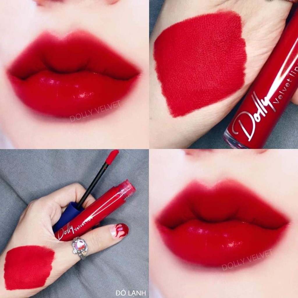 HOT 2020 [Đỏ Lạnh] Son Cao Cấp Dolly Lips Blue Classic 2020 Màu Đỏ Lạnh Ngọt Ngào Quyến Rũ | BigBuy360 - bigbuy360.vn