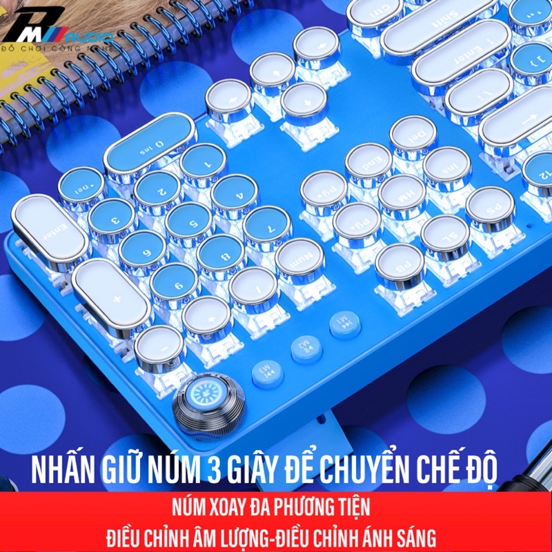 COMBO Bàn Phím Cơ ZK4 PRO Và Chuột Máy Tính Laptop G15 Nút Tròn Màu Hồng Xanh Trắng LED RGB Tự Đổi Màu Bảo Hành 1 Đổi 1