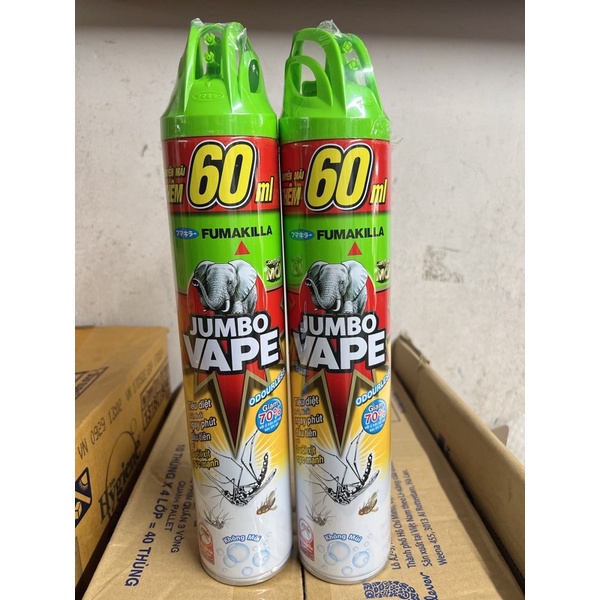 Thuốc xịt muỗi Jumbo hương chanh tặng thêm 60ml