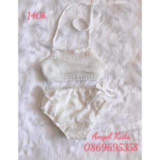 Bikini ren cho bé - bikini trắng cho bé