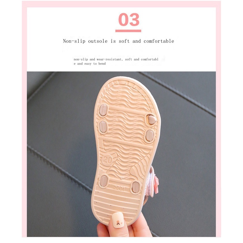 Xăng đan Đế Mềm Chống Trượt Kiểu Công Chúa Dành Cho Bé Gái 2022