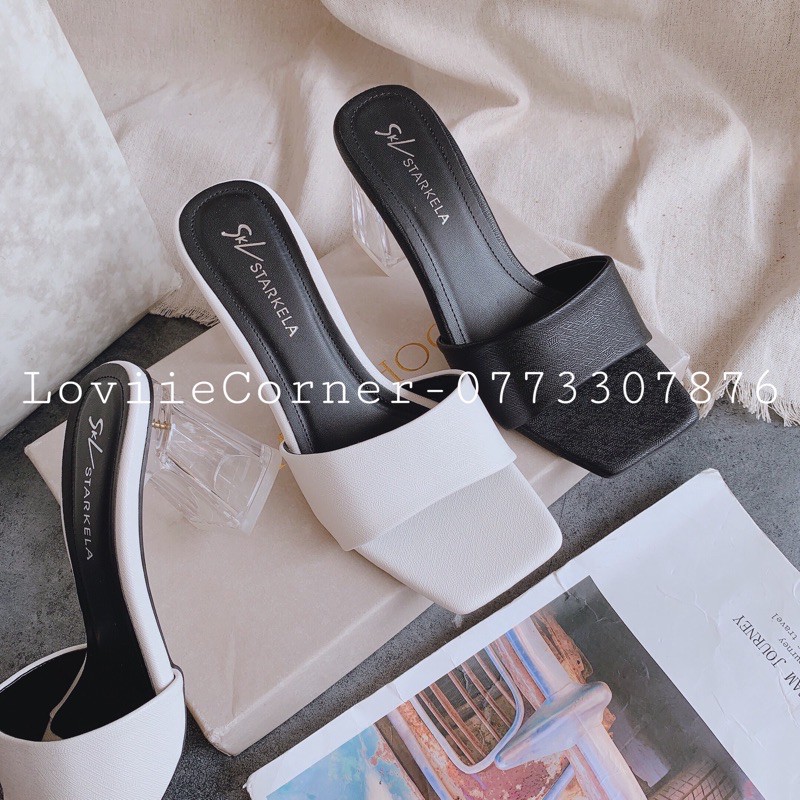 DÉP CAO GÓT LOVIIECORNER - GUỐC NỮ CAO GÓT 7CM - GUỐC NỮ CAO GÓT 7CM -  DÉP NỮ 7 PHÂN GÓT VUÔNG D200363