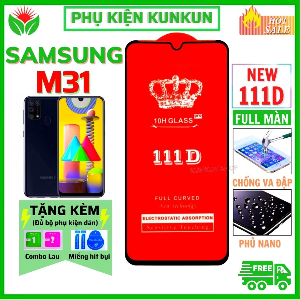 Kính Cường Lực SamSung M31 - Dán Full màn hình 111D - Độ trong suốt cực cao - Chống bám vân tay tốt cho điện thoại