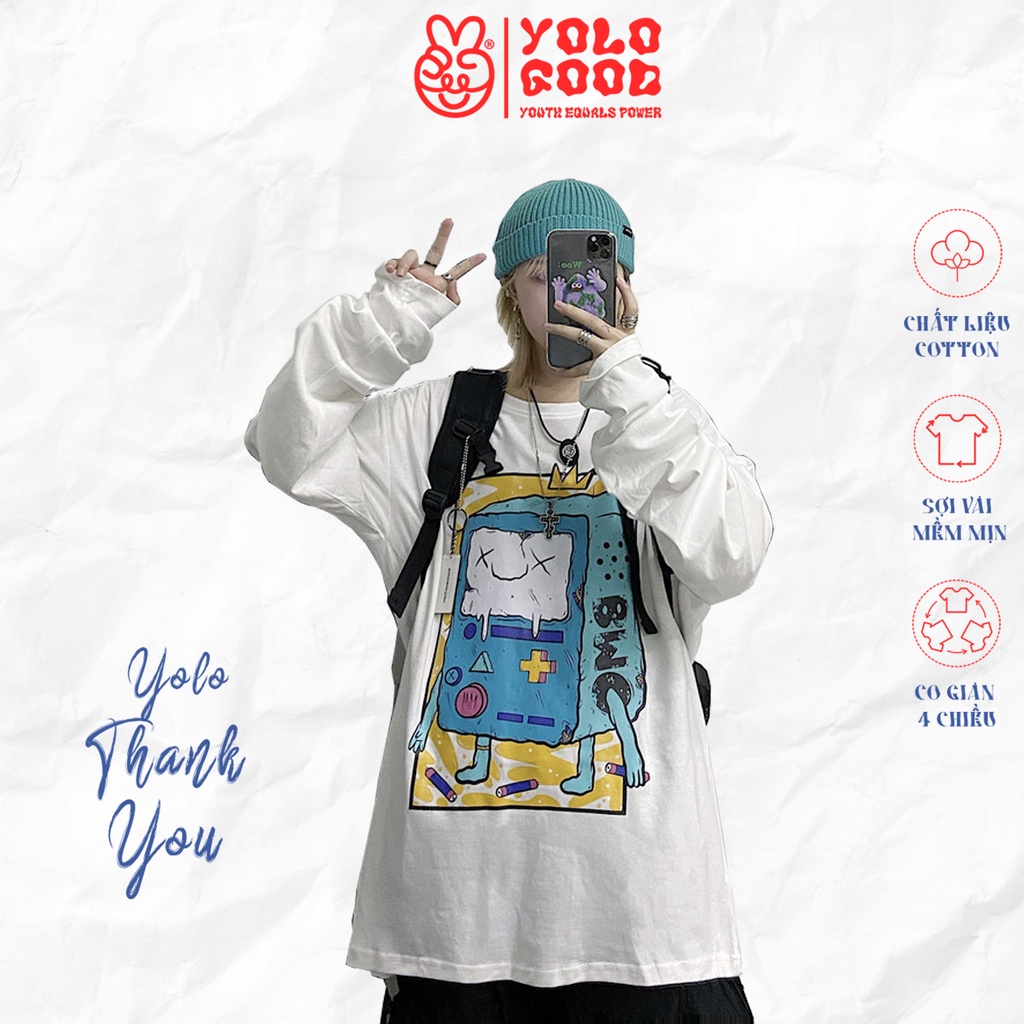 Áo thun dài tay BMO Máy Game phông Unisex nam nữ tee oversize form rộng pull Ulzzang Streetwear thu đông vải mềm