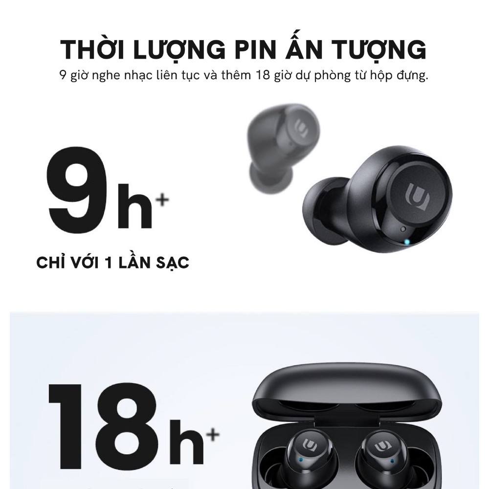 Tai nghe Bluetooth TWS UGREEN Hi-tune WS100, âm thanh Hifi, chống nước IPX5, hỗ trợ sạc không dây