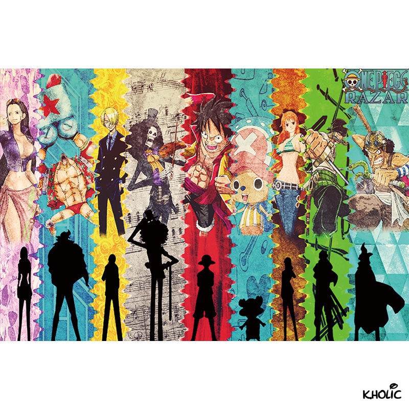One piece, trò chơi ghép hình bằng gỗ, trò chơi ghép hình 300/520/1000 miếng, đồ chơi anime