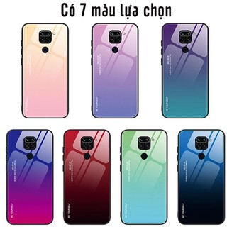 Ốp lưng cho Xiaomi Redmi Note 9 - Redmi 10X 4G gương cứng 2 màu Gradient Ver 2 , viền TPU dẻo đen