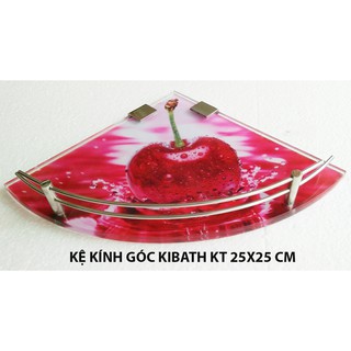 Kệ kính góc kibath hoa văn inox 304