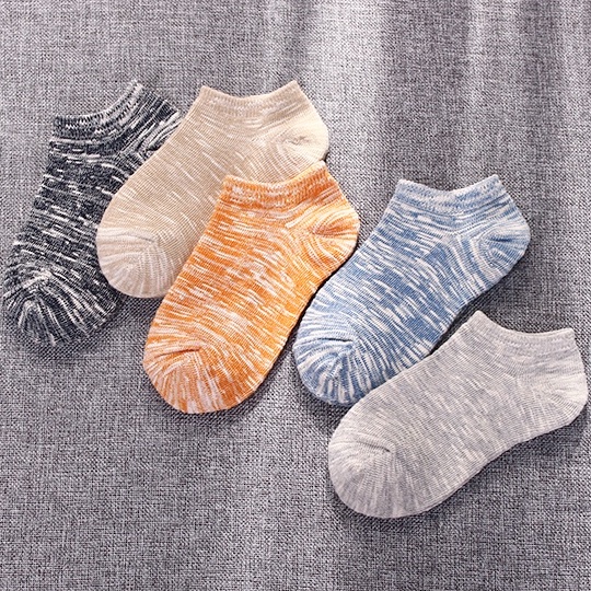 Tất Nữ Cổ Ngắn Hàn Quốc - Vớ Nữ Yuna Thêu Dệt Họa Tiết Vintage Đũi Nhật Bản