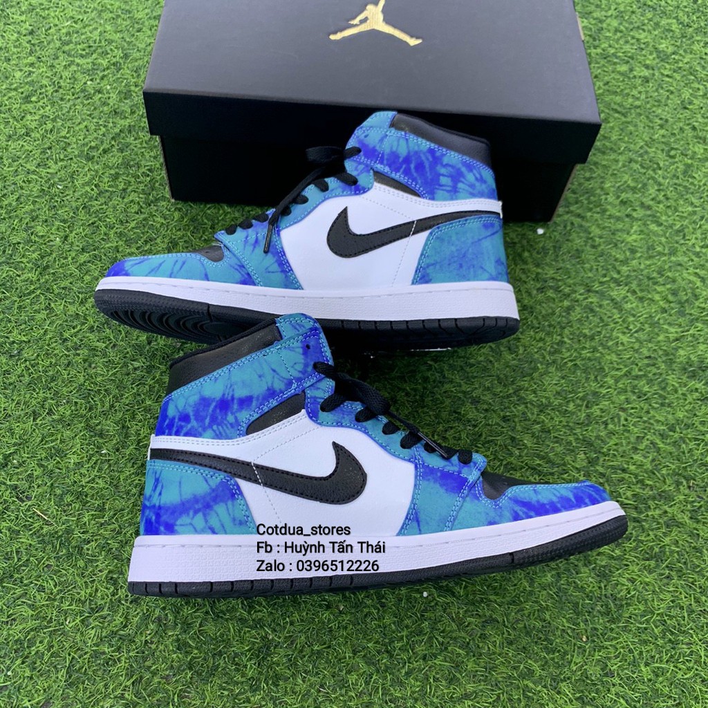 Giầy N,ike Joddan cổ cao xanh loang màu chuẩn 1:1 chất lượng ( full phụ kiện + free ship )