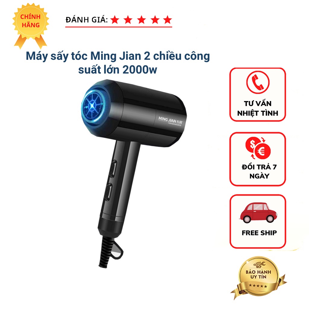 Máy sấy tóc Ming Jian, Hai chiều nóng lạnh, Công suất lớn 2000W, Chất liệu siêu bền -TC MART