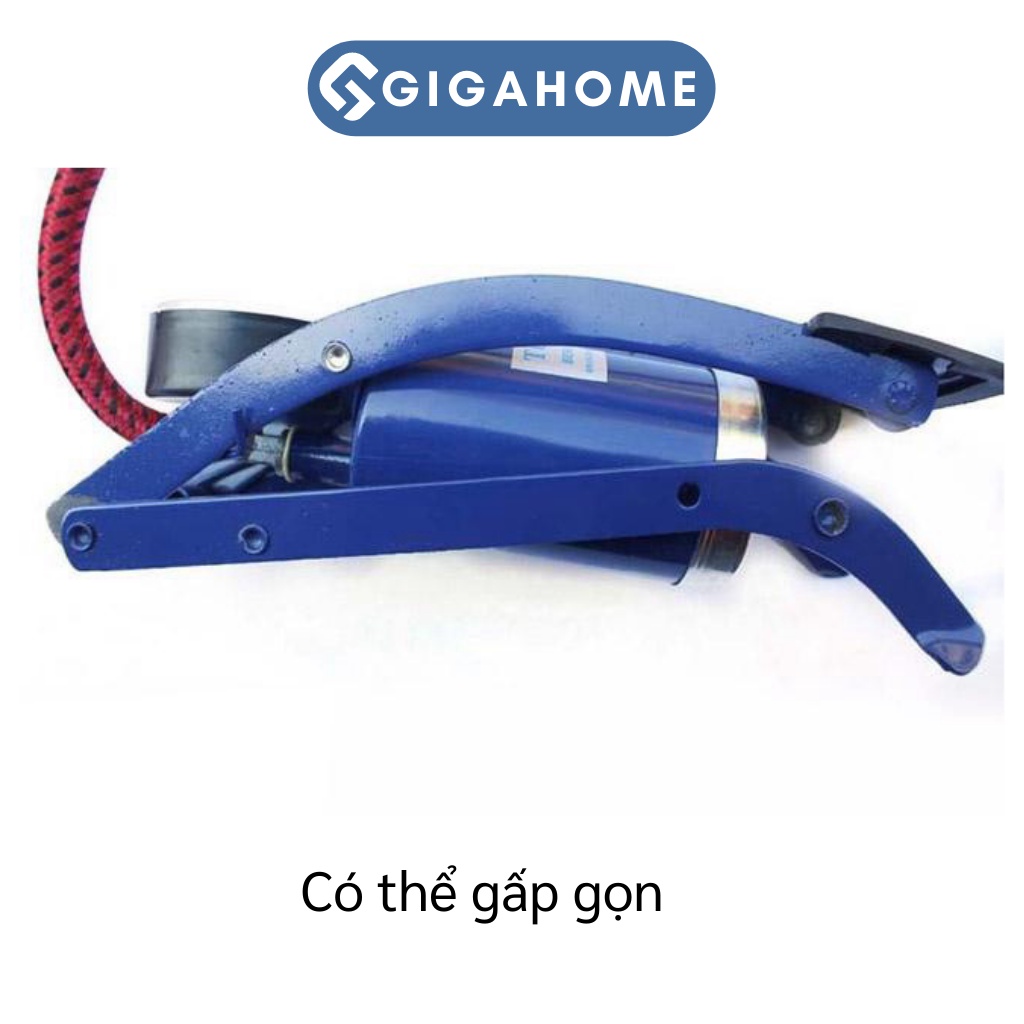 Bơm Xe Máy, Xe Đạp Đạp Chân GIGAGOME 1 Ống XiLanh Nhanh Đầy Hơi 3089