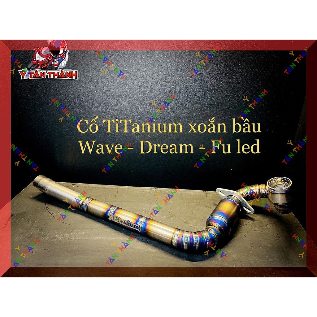 Cổ pô titan có bầu hơi cong cho wave,dream,future125,neo MS 28