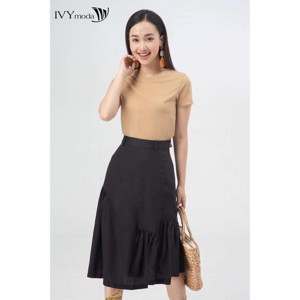 Áo thun basic cổ tròn IVY moda MS 57P0092