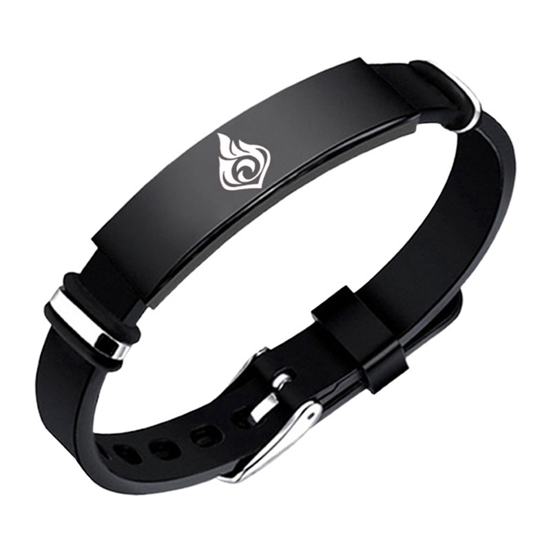 Vòng đeo tay bằng thép không gỉ họa tiết phong cách anime genshin