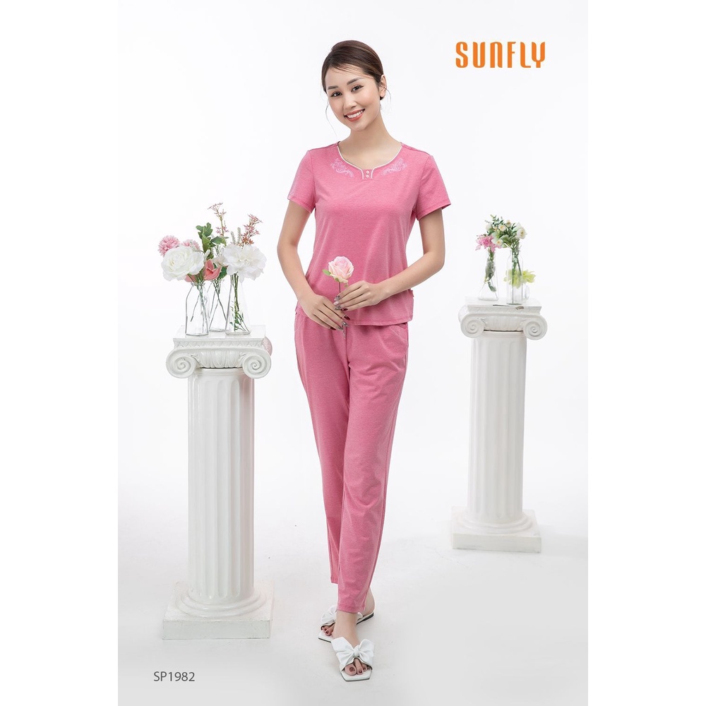 SP1982 - ĐỒ BỘ MẶC NHÀ COTTON ÁO CỘC QUẦN DÀI