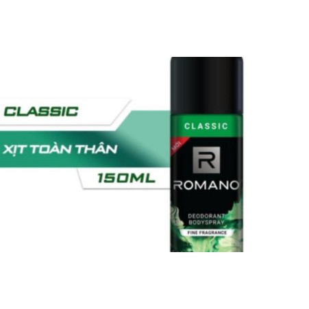 ROMANO- XỊT KHỬ MÙI XANH LÁ KÈM DẦU GỘI ĐẦU ROMANO 60G.