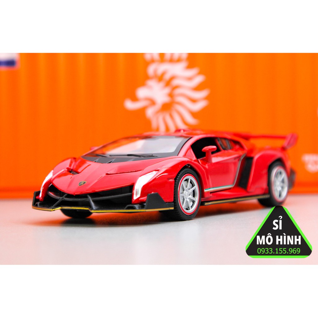 [ Sỉ Mô Hình ] Xe mô hình siêu xe Lambo Veneno 1:32 Đỏ