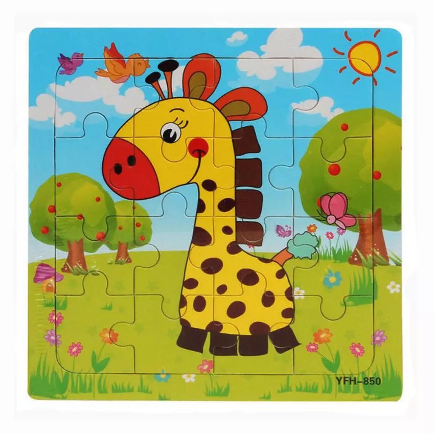 Set 10 Tranh Ghép 16 Miếng Bằng Gỗ Benrikids Cho Bé