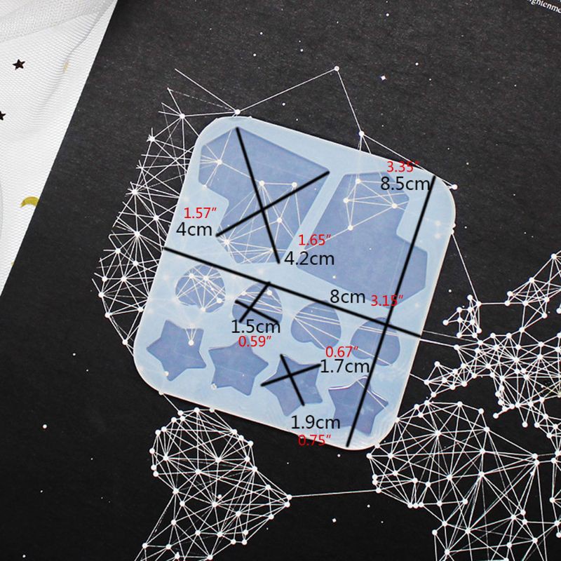 Khuôn Silicone Làm Kẹp Tóc Hình Trái Tim / Ngôi Sao Bằng Nhựa Epoxy Diy