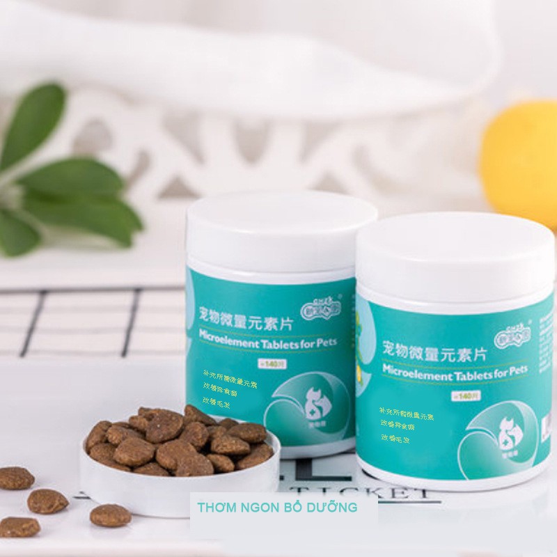 Vitamin cho chó mèo CHZK bổ xung nguyên tố vi lượng cần thiết cho thú cưng dạng hạt kẹo thơm dâu tây -CSP67