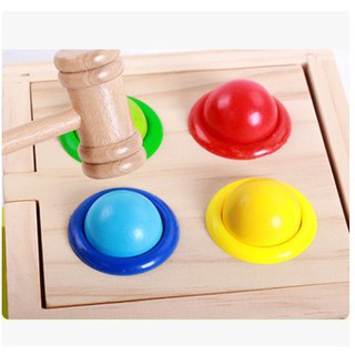 Đồ chơi đập bóng thả hình bằng gỗ cho bé hàng đẹp, đồ chơi gỗ an toàn dochoigo.vn