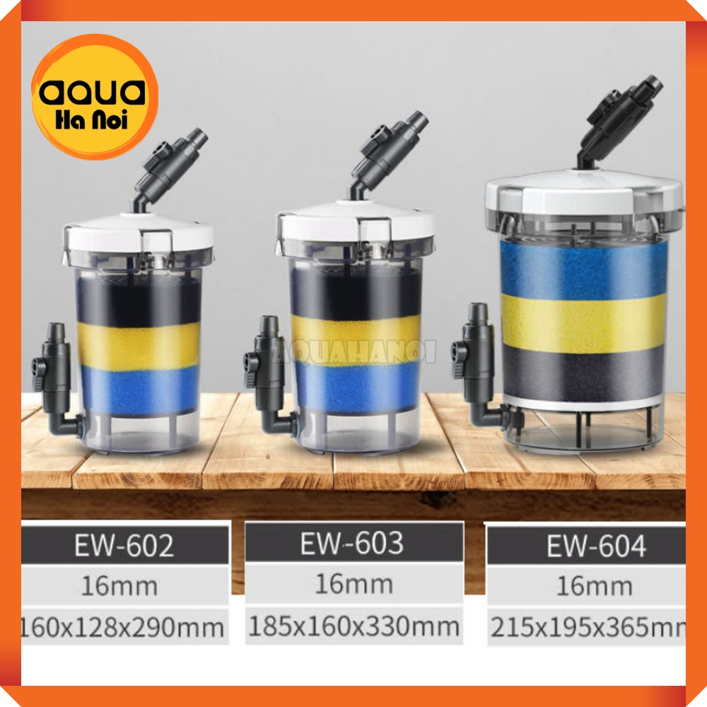 Lọc phụ Jialu EW 602/603/604 làm sạch nước hồ cá cảnh thủy sinh - Lọc phụ không máy bơm vỏ trong suốt