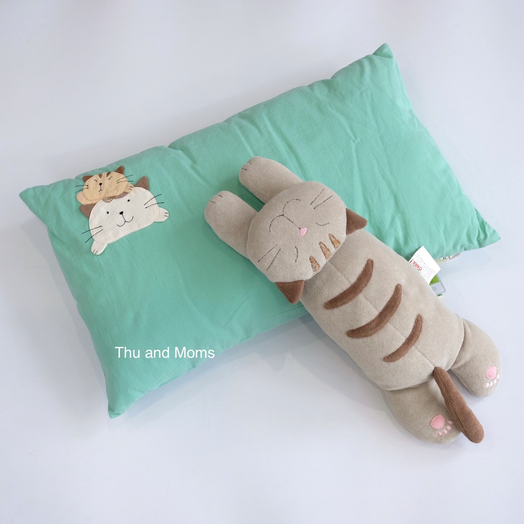 Size S 30x50cm Gối và vỏ gối cho bé Hikosen Cara Nhật Bản vải cotton tự nhiên mềm mát V-Z17-188