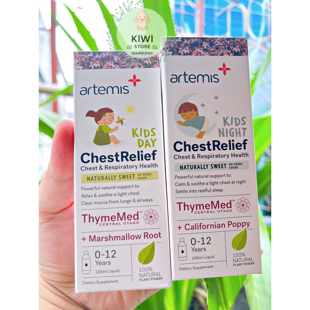 Siro ho Artemis Chest Relief Day/Night NewZealand tăng đề kháng mũi họng cho bé