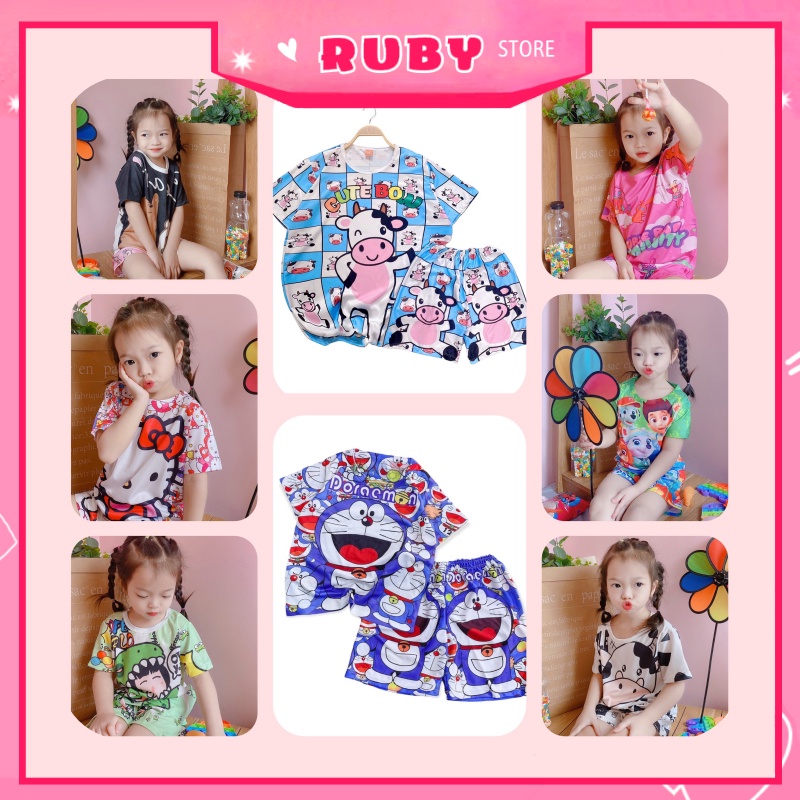 [Đồ bộ gia đình] Full Size cho bé &amp; người lớn Set bộ Bò Sữa Hoạt Hình Nhiều Mẫu (5KG - 70KG) chất thun mềm mịn mát DBRBD