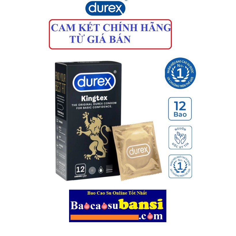 Bao Cao Su Durex Kingtex 12 cái,Siêu Mỏng Ôm Khít, Chất Lượng Tuyệt đối, Shop Sức Khỏe Chuyên Phân Phối Sĩ Bao Cao Su