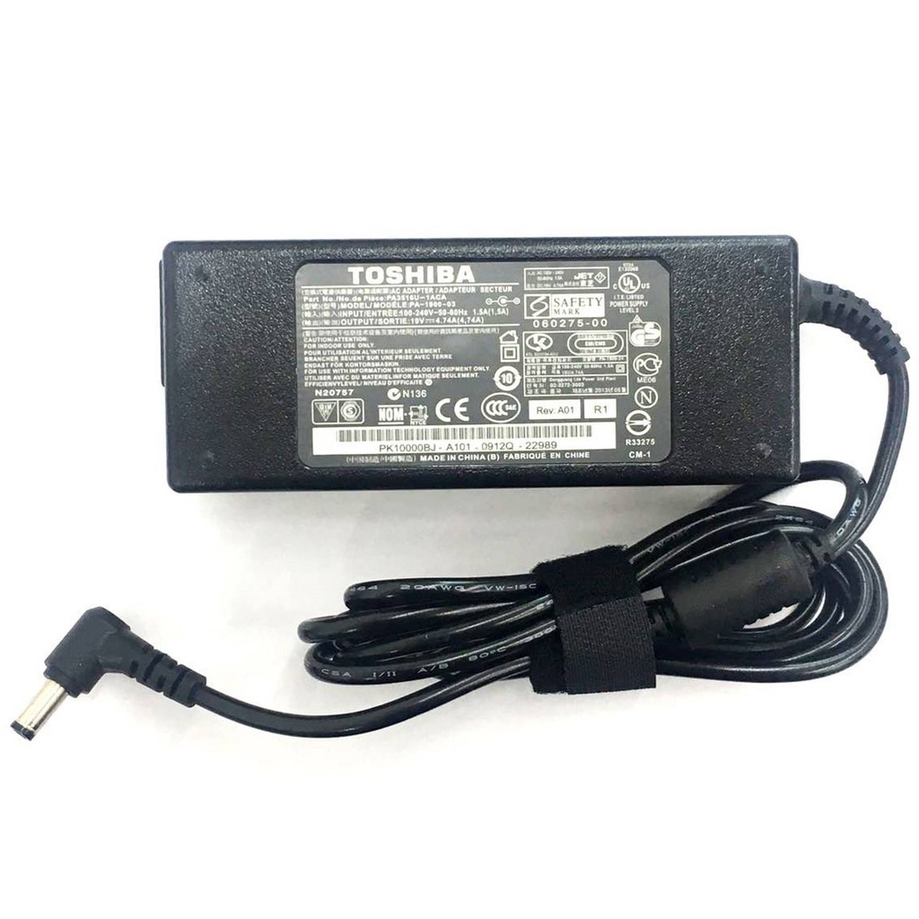 Sạc Laptop Toshiba 19V - 4.74A - 90W Adapter Kèm dây Nguồn - NEW