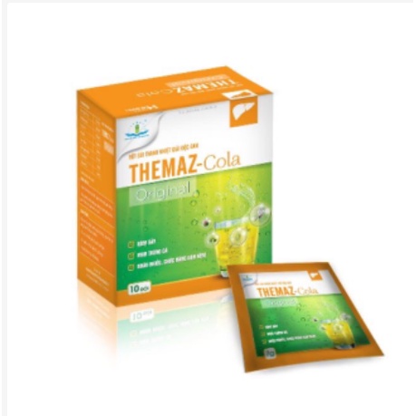 Bột Sủi Thanh Nhiệt Themaz Cola Giải Độc Gan, Giảm Nóng Trong Người, Nhiệt Miệng, Mẩn Ngứa - Hộp 10 Gói