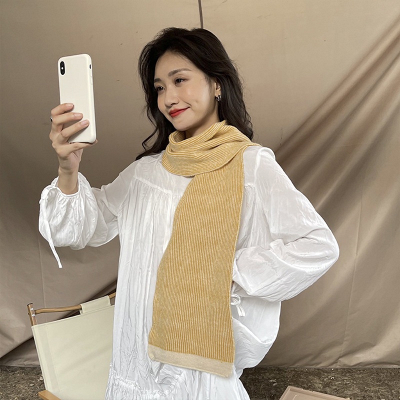 Khăn Choàng Cổ Giữ Ấm Họa Tiết Kẻ Sọc Thời Trang Cho Nữ