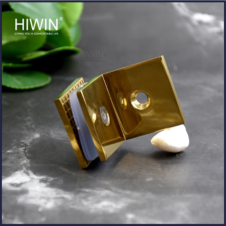 Kẹp định vị cabin tắm 90 độ kính tường cạnh thẳng chất liệu inox 304 mạ vàng HIWIN FC-2031G