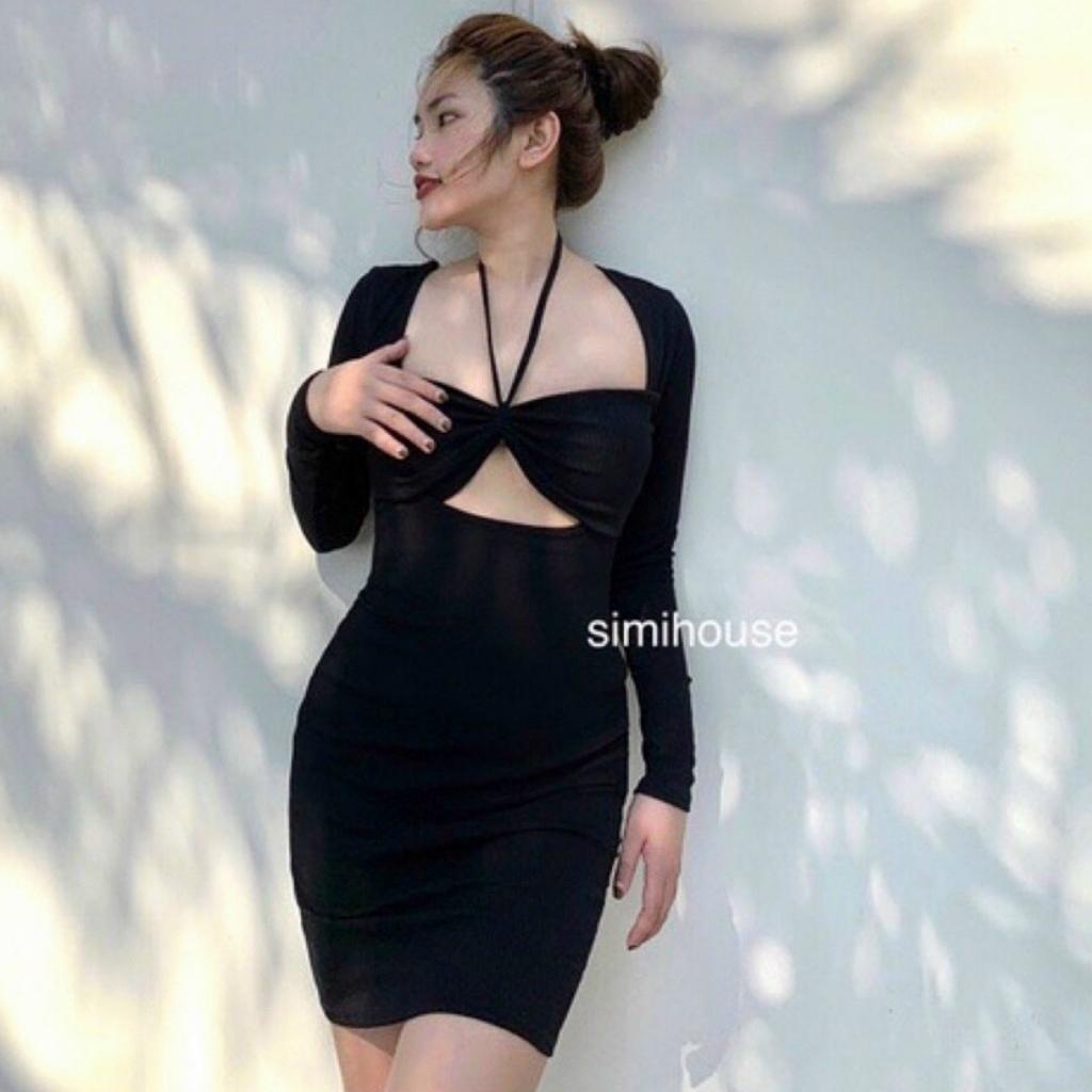 [QUÀ TẶNG 1 VIÊN KẸO BẠC HÀ] Đầm body sexy 2 dây hở ngực có mút GenY, Váy ôm body nữ màu đen cực xinh | BigBuy360 - bigbuy360.vn