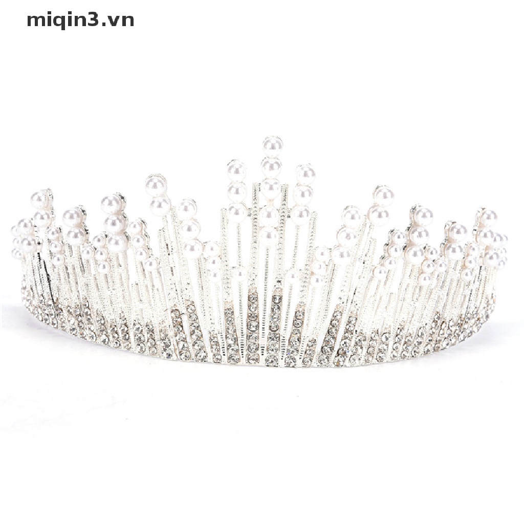 Kẹp Tóc Hình Vương Miện Đính Đá Và Ngọc Trai Nhân Tạo Thời Trang