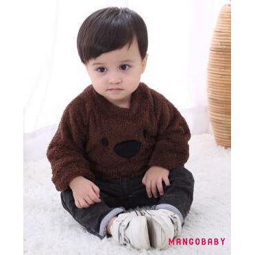 ANN-Cute Bear Kids Baby Girl Boy Top Blouse Sweater Sweatshirt Thick Warm