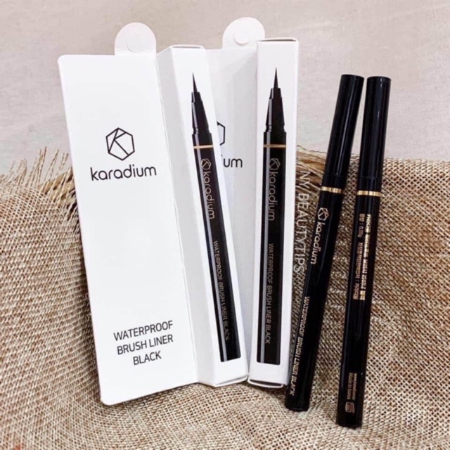 Bút Kẻ Mắt Karadium Waterproof Brush Liner Black 0.55g Mẫu Mới