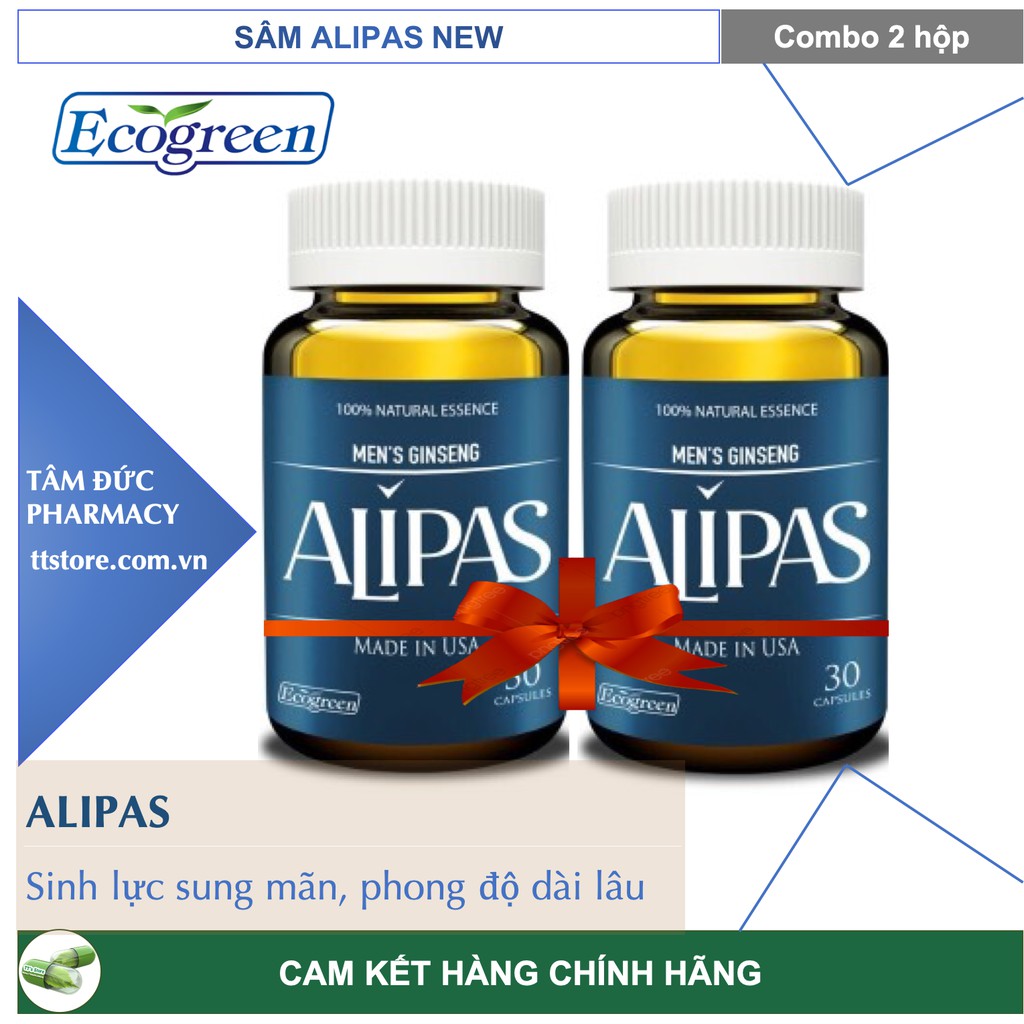 Combo 2 hộp Sâm ALIPAS New [Hộp 30 viên] - Hàu biển, sinh lý nam, sung mãnh