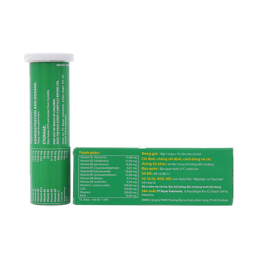 [Hoả Tốc Q10] Viên sủi bổ sung vitamin, khoáng chất Berocca Performance 10 viên