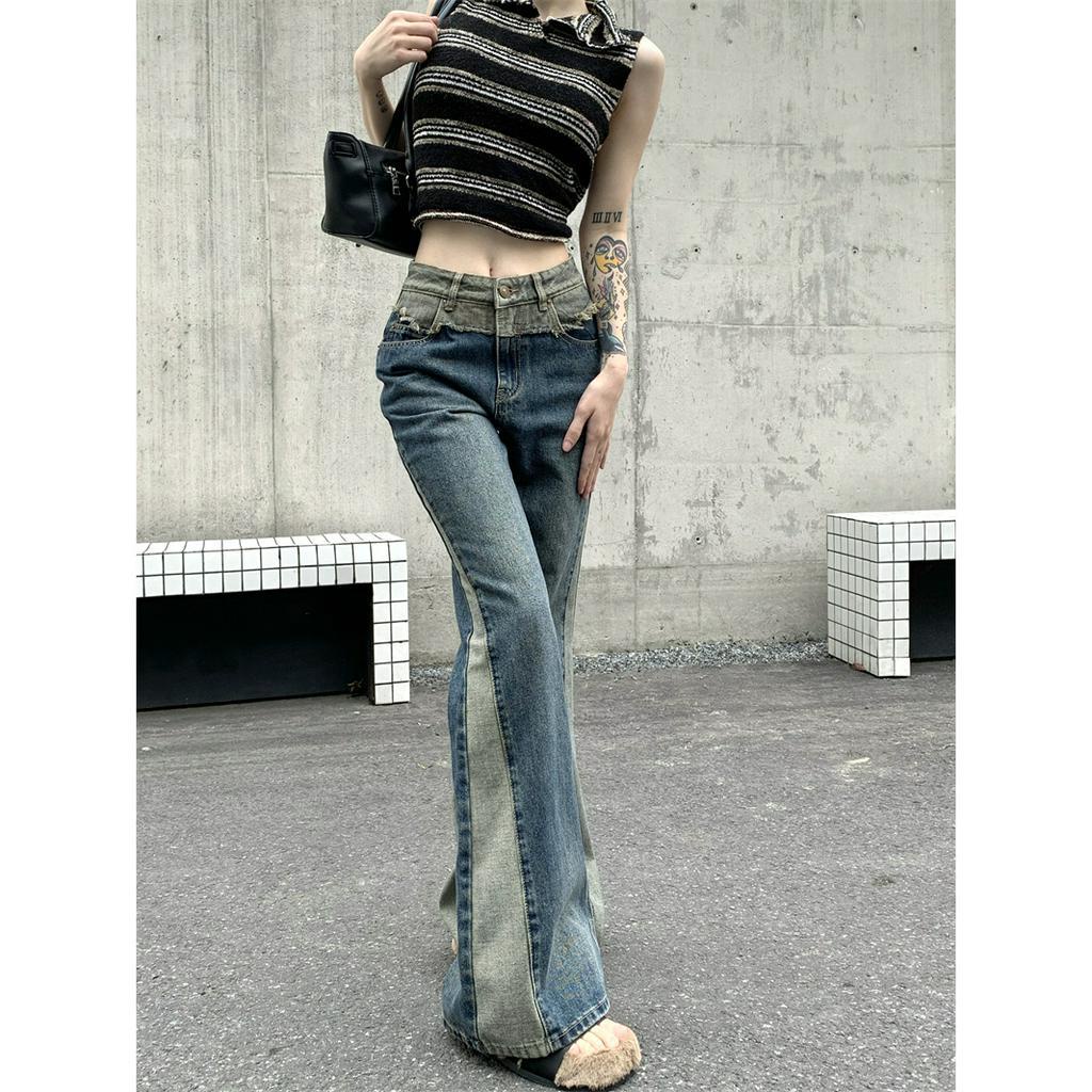 qkoole  Quần Jeans Lưng Cao Form Ôm Phong Cách Retro