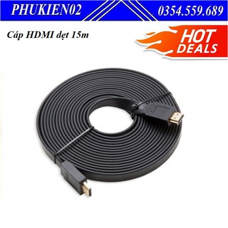 Dây cáp hdmi 15m dẹt kết nối máy tính, blu-ray player, xbox 360 hdtv hoặc home theater - hàng chính hãng - hdmi dẹt 15m