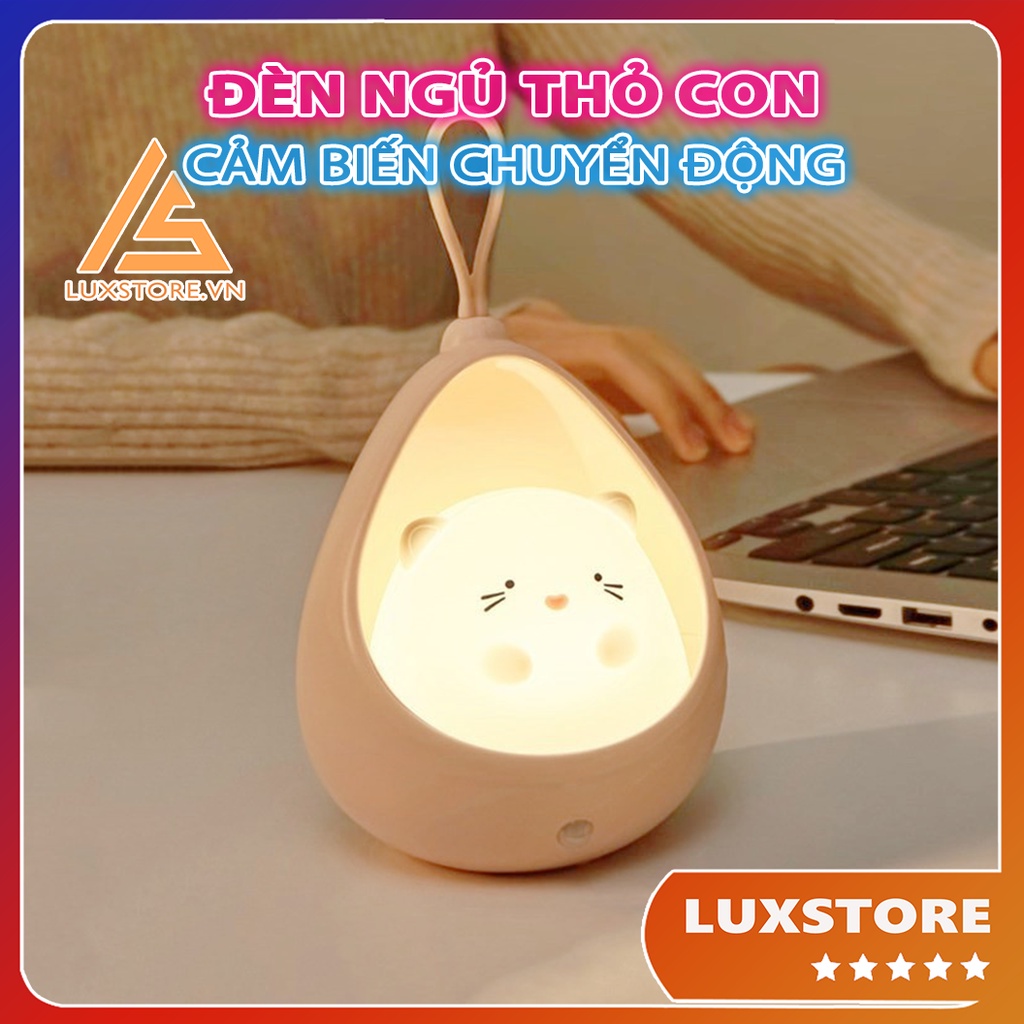 ĐÈN NGỦ CẢM BIẾN THÔNG MINH THỎ CON TẮT BẬT THEO CHUYỂN ĐỘNG – LUXSTORE