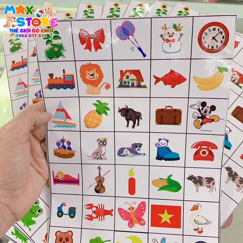 Tờ Sticker Bóc Dán 50 Kí Hiệu Ca Cốc Bàn Chải Cho Trường Mầm Non