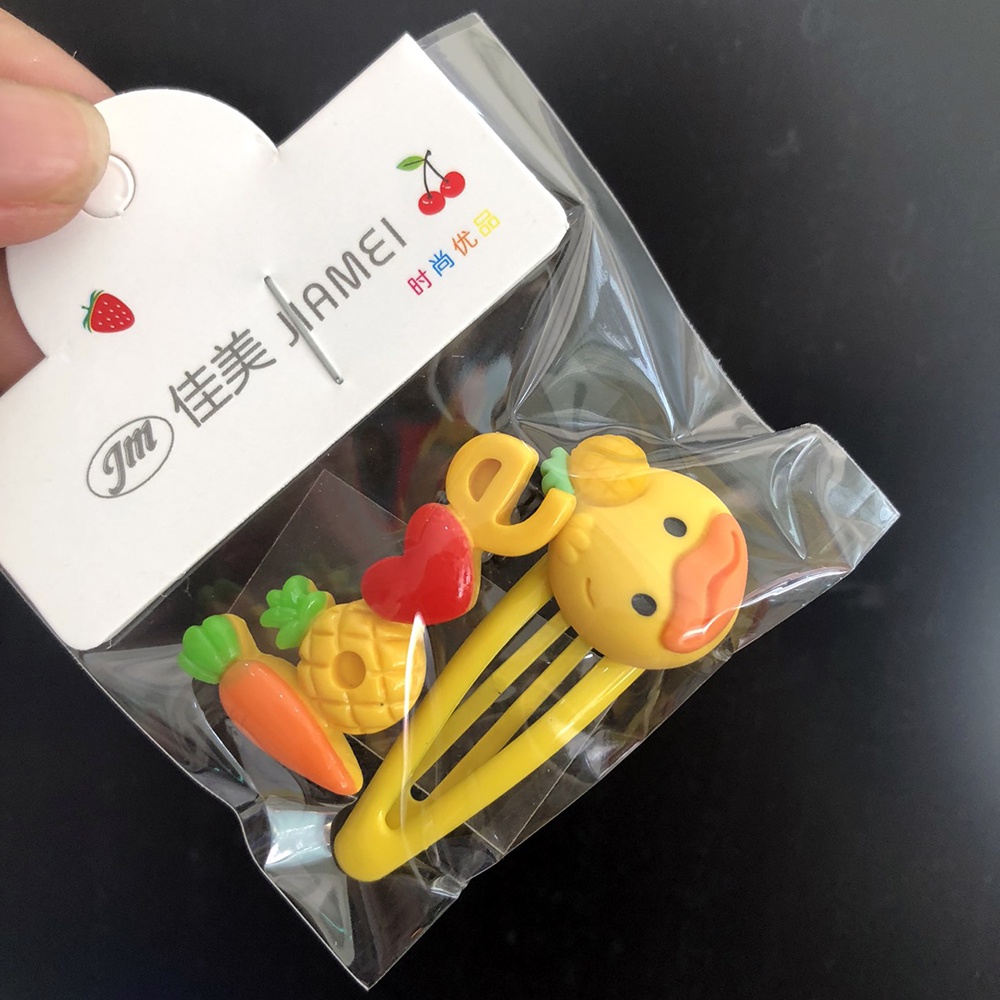 Set 2 kẹp mái hoạt hình xinh xắn 1 hình 1 chữ DTonline