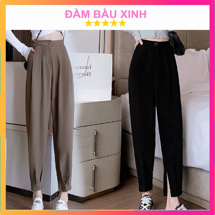 Quần Baggy Công Sở Ống Khóa Kéo Chân Cho Nữ Hàng VNXK