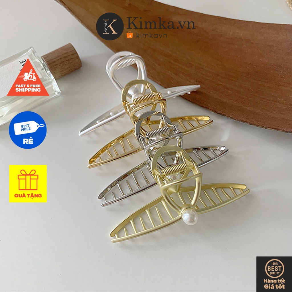 (0468) Kẹp Tóc Hàn Quốc Đính Ngọc Đơn Giản Thanh Lịch