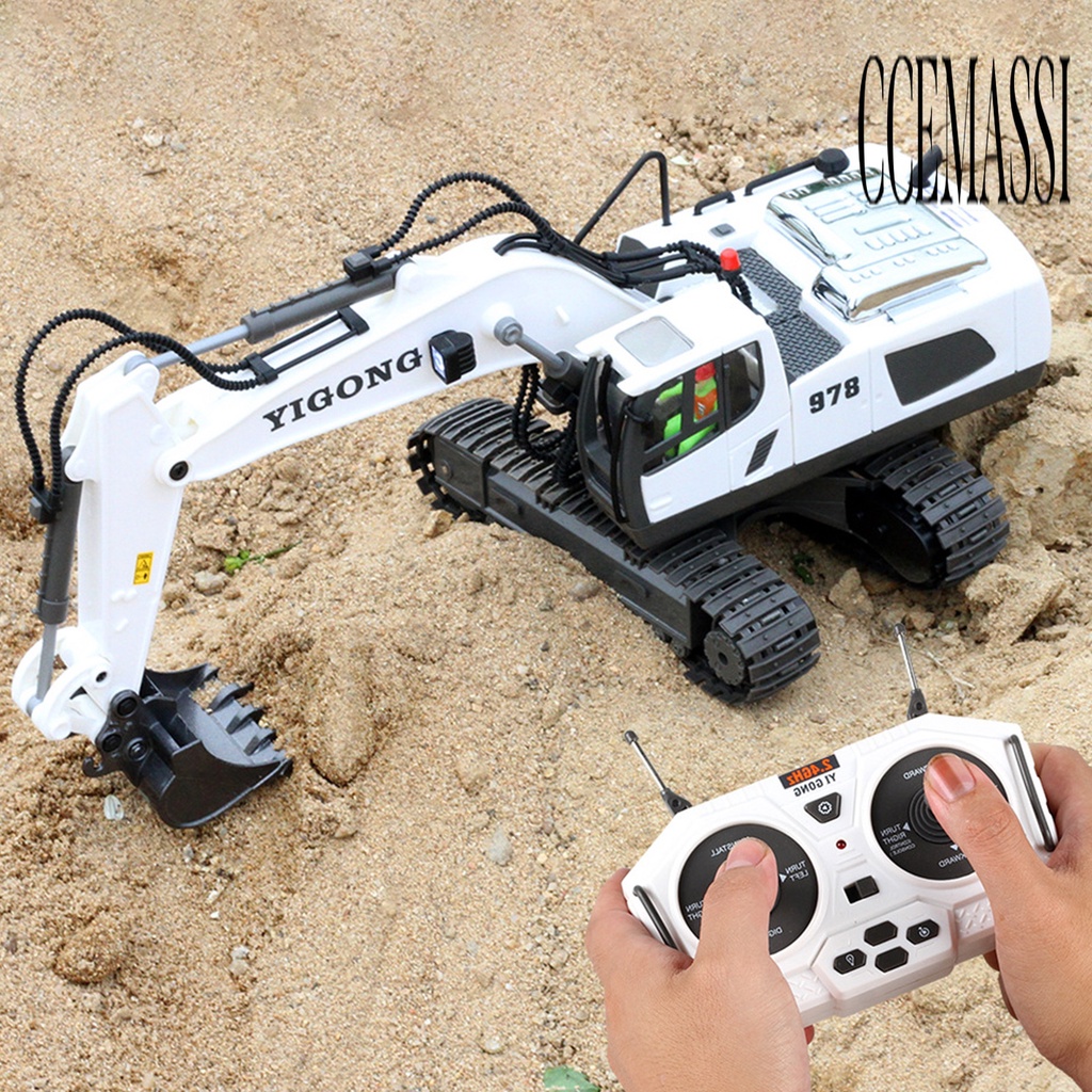 Mô Hình Máy Xúc Đồ Chơi Điều Khiển Từ Xa 2.4GHz 680 Độ Có Âm