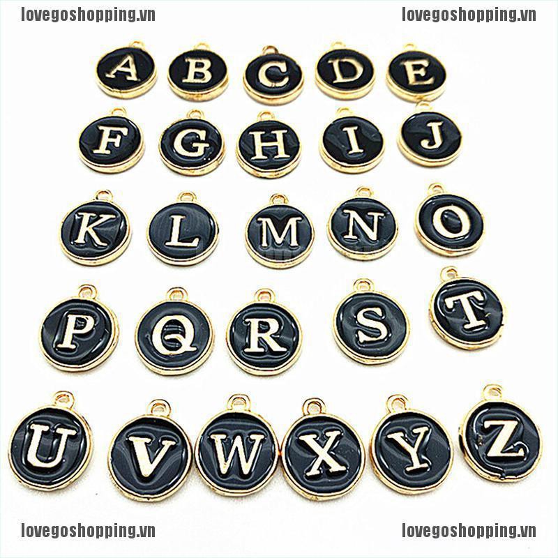 Bộ bảng chữ cái alphabet 26 chi tiết dùng trang trí vòng đeo tay thủ công